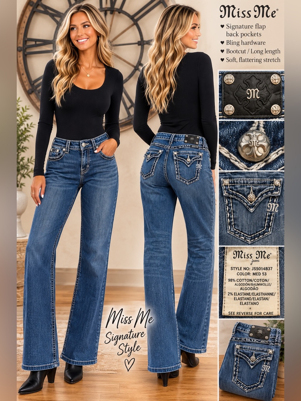 Miss Me Dark Blue Bootcut Jeans